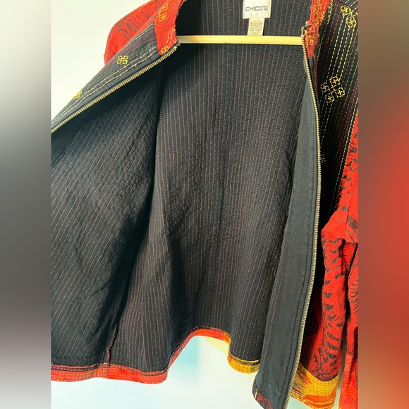 Chicos Embroidered Zippered Jacket - Picture 7 of 10